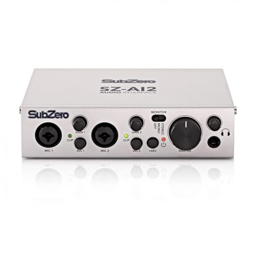 USB-Audiointerface SubZero AI2-2x XLR/TRS Eingänge 24-bit / 96kHz | Plug-and-Play-USB-Interface, 2x XLR/TRS-Eingänge bei 24-Bit/96kHz, 48V-Phantomspeisung