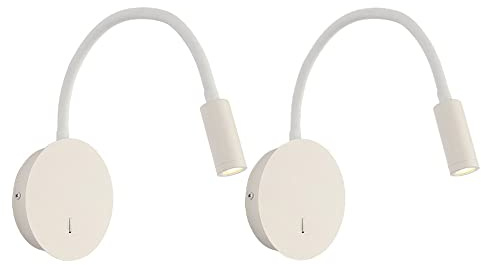 Jadssox Flexibles Leselicht für die Wandmontage, LED-Schwanenhalsleuchte mit Schalter, 2 Packungen Nachttisch-Kopfteil-Wandleuchte, Fokussierte Bett-Leseleuchten für Wohnzimmer-Schlafzimmer-Beleuchtun