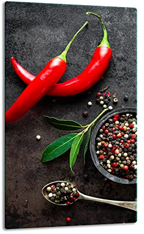 TMK ArtDeko Herdabdeckplatte 1 Teilig 30x52 cm – Spritzschutz Herdabdeckung – Herdschutz aus Sicherheitsglas – Robust, Hygienisch & Rutschfest– Schutz für Induktion, Ceran, Gas & Elektro