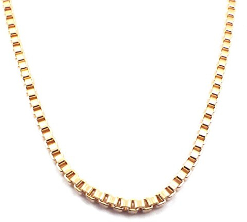 Original italienische Venezianer-Kette 18kt vergoldet oder Doublé 4mm breit Länge wählbar, Halskette Herren Damen Geschenk Schmuck ab Fabrik Tendenze-Italy