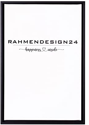 Rahmendesign24 Schattenfugenrahmen Oslo für Keilrahmenbilder und Leinwände 80x100 Schwarz (matt) Schattenfuge