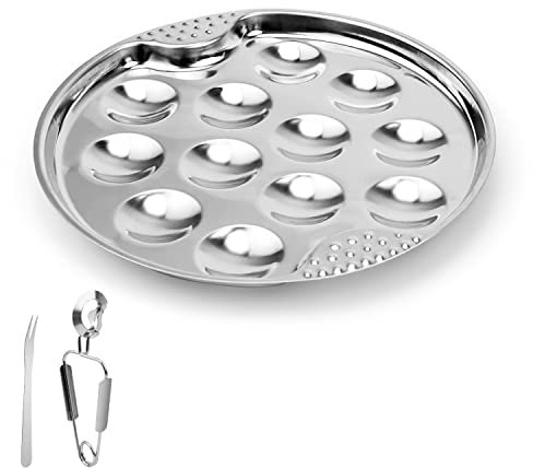 DIYCUT Schneckenbesteck Set, Schneckenteller Edelstahl mit Schneckengabel und Schneckenzange, Wiederverwendbare Meeresfrüchte-Werkzeuge für Snails Schalen Krustentiere Besteck Küchenhelfer