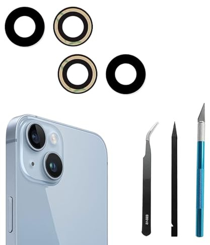 14/14 Plus Rear Back Camera Glass Lens Replacement for iPhone 14/ iPhone 14 Plus Camera Glass Lens Replacement with Repair Tool Kit Set, Anti-Lens Scratch