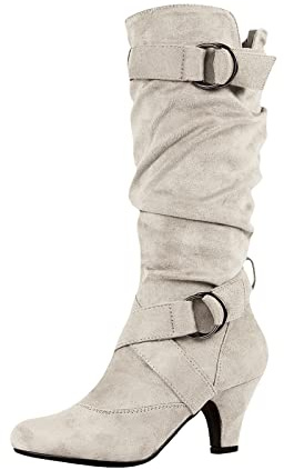 NUSGEAR 2023 Botas altas Mujer, Moda Botas hasta la Rodilla Holgadas Otoño Invierno Elegante Botas de tacón alto Botas de Jinete Fiesta Antideslizante Casual Cómoda caliente Zapatos