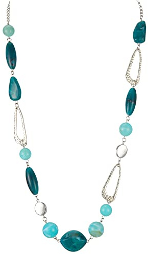 FULU AUTUMN Lange Perlenkette Damen Boho Lange Stein Kette Statement Schmuck Beste Freundin Geschenke