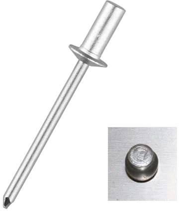 nieten 500 Stück versiegelte Blindnieten aus Aluminium mit geschlossenem Ende, Aluminiumnieten, natürlich luft- und wasserdicht, 3,2 mm, 4,0 mm, 4,8 mm (Color : 4.8x12mm, Size : 500Pcs)