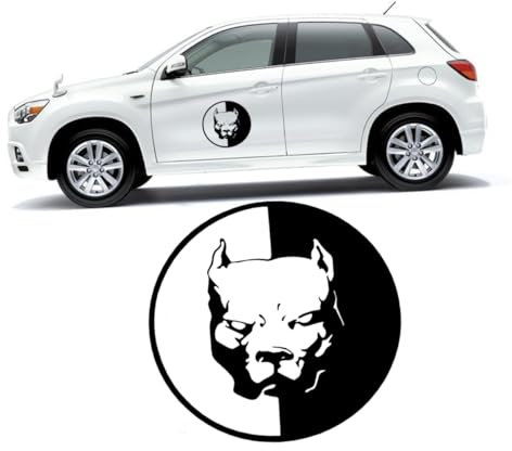 KICHOUSE Aufkleber Hund Auto Selbstklebend Pitbull Sticker Schwarz Für Fenster Wand Auto LKW Motorrad Laptop