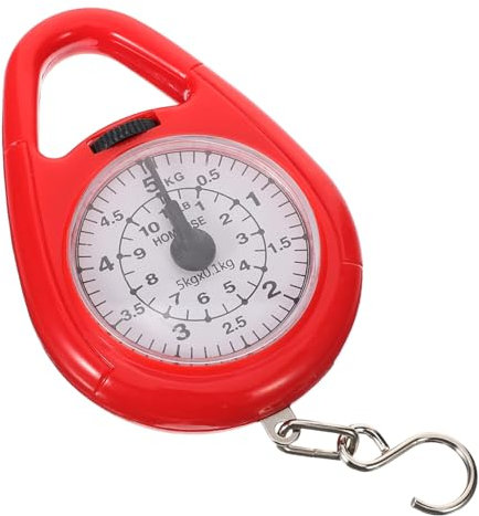 COSMEVIVI Präzise Mini-Gepäckwaage Fischwaage Tragbare Waage für die Reise Elektronische Federwaage Rote Handwaage
