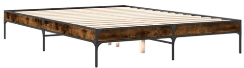 vidaXL Bed Frame without Mattress Smoked Oak 150x200 cm King Size