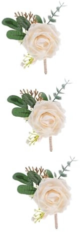 AOKWAWALIY 3 Stück Ansteckblume Simulierte Ansteckblume Bräutigam Anzug Dekoration Bräutigam Ansteckblume Kleidungszubehör Brautkleid Ansteckblume Hochzeitsdekoration