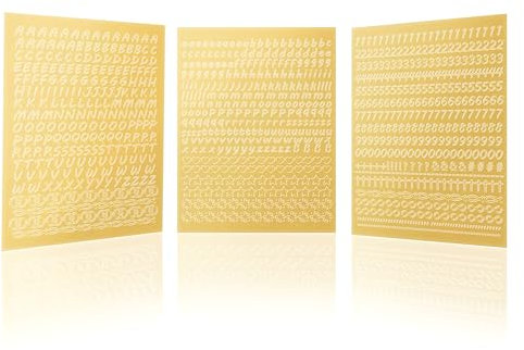 CraftWerk Autocollants pour bougies - Lettres adhésives à coller et décorer pour mariage, baptême, confirmation ou communion - Avec chiffres et symboles (or italique)