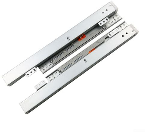 Hasaller Unterflurführungen, Bodenmontage, Schubladenschienen, geräuschlos, Soft-Close, Stahlkonstruktion, Silber (200 mm)
