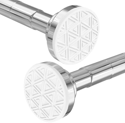 wintfarm Barras extensibles para cortina de ducha de 48 a 200 cm, barra de tensión sin taladro, barra de cortina de ducha, barra ajustable, antideslizante, nunca se oxida, acero inoxidable 304, para