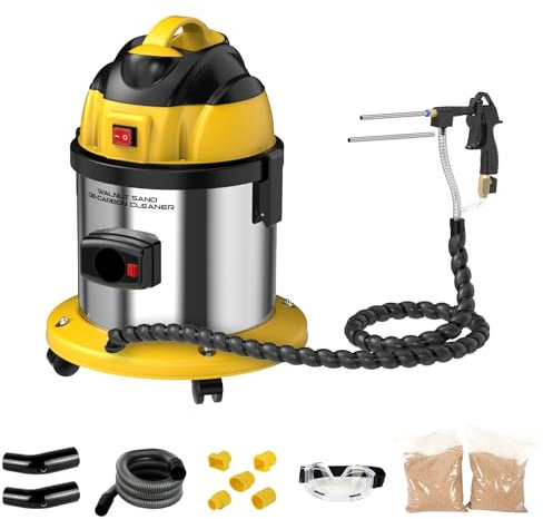 Pulitore a pellet di graniglia di noce per autoveicoli, fusto ispessito da 13 litri, sabbiatrice a guscio di noce da 220V per la pulizia con carbone delle valvole di aspirazione per autoveicoli