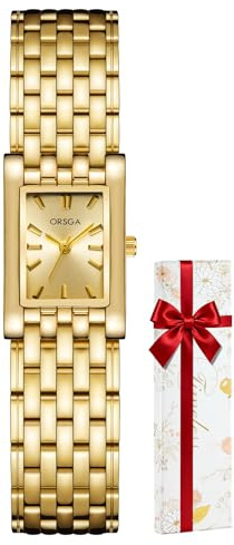 CIVO Gold Damenuhr Kleine Quadrat: Analog Klassisches Armbanduhr Damen - Edelstahl Luxus Uhren für Mode Frauen