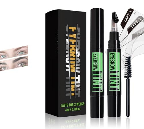 Eazerom Kit de Teinture pour Sourcils, Sourcil de Tatouage, Teinture Semi-Permanente des Sourcils, Sourcils Gel, Teinture de Sourcils de Couleur de Sourcil, 02# BLACK