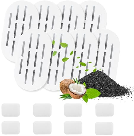 Keimi Katzenbrunnen Wasserfilter Austauschfilter 8+8 Pack für Haustiertränker, Hochleistungs-Multi-Filter, Austausch alle 2 Wochen, Sicherer Ionentauscher