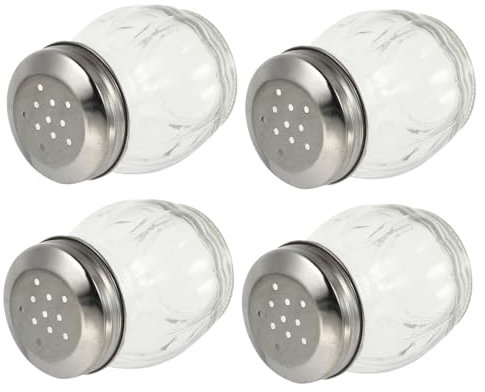 Cabilock 4piezas Vinagrera De Vidrio Transparente Recipientes De Condimentos Para Cocina Para Especias y Pimentero Suministros De Cocina
