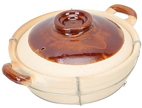Cabilock Olla para Guisar de Barro China 0,5l Mango Único Cerámica de Color Claro Superficie Lisa Transferencia de Calor Equilibrada para Cocinar Sopa y Arroz Cazuela Doméstica