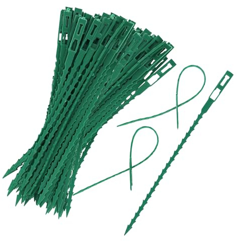 100 Stück Pflanzenbinder Verstellbare,Kabelbinder Garten Flexible, Pflanzen | Anbinder Gartenbinder, Kunststoff Schnellbinder Pflanzenclips, Pflanzen Befestigung für Tomaten, Gurken