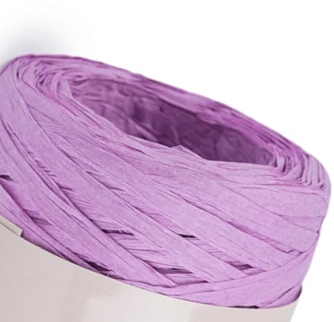 cyclingcolors 1x Fibra Rafia Cuerda de Papel 5-8 mm 100 m Decoración Artesanía Bricolaje hogar Plantas Crochet Joyas Cordel Bolso, Lila Morado