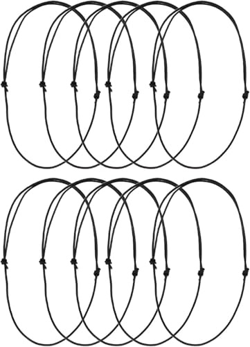 10Pcs 1.5mm Black Adjustable Leathers Cords Necklace Rope Choker Necklace Cords Jewelry Findings for DIY Jewelry Making Beading Supplie Beading Cords and Threads, Leather Necklace Cord