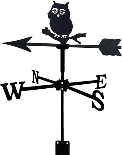 MWAYOYTE Girouette avec Support en métal, girouette pour Toit extérieur, décoration de Jardin, indicateur de Direction du Vent, scène de Ferme, Outil de Mesure pour la Maison (E)