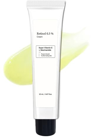 Retinol 0.3% Creme, Straffende Gesichtscreme Gegen Falten Gesicht, Feuchtigkeitscreme Gesicht für Anti-Aging, Hauterneuerung und Regenerierend, Nachtcreme für unreine Haut - 20ml