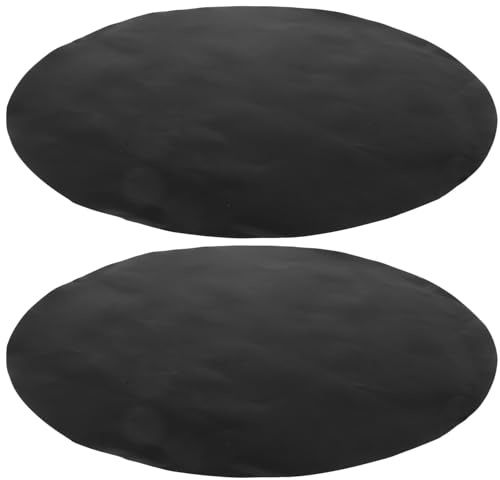COLLBATH 2 pièces Tapis de Barbecue Rond Réutilisable PTFE Antiadhésif Résistant Chaleur pour Grillades Extérieures Camping Jardin Protection Sol