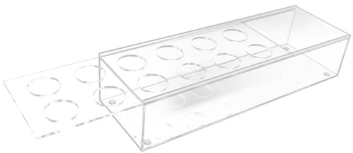 STOBAZA Jarrón Acrílico Rectangular Transparente 30X10X65 CM 12 Agujeros para Arreglos de Flores Soporte Decorativo para Centros de Mesa en Bodas y Decoración del Hogar