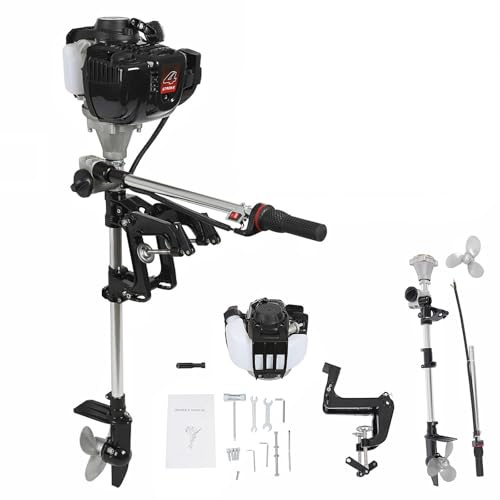 Garbenat Aussenborder 4-Takt 52cc Außenbordmotor 5,5 PS Außenborder Benzin 1,82kW Fischerboot Motor Angelboot Benzinmotor Benzin-Bootsmotor | Luftkühlung | Manuelles CVT | 3-Blatt-Aluminium Propeller