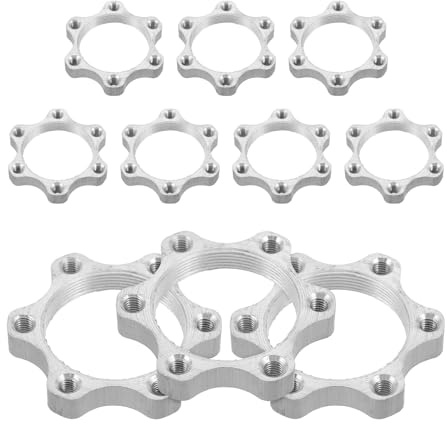 Milisten 10pcs Brake Rotor Rotor Flange Adapter Silver Carbon Steel Aluminum Alloy Reliable Force Transmission Rapid Cooling for Cycling in Wet Conditions