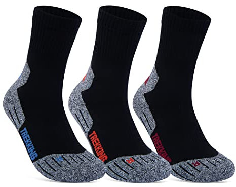 sockenkauf24 3 Paar Sportsocken Herren Damen Laufsocken Funktionssocken Wandersocken Stoßabfedernd 16101 WP (Farbmix 43-46)