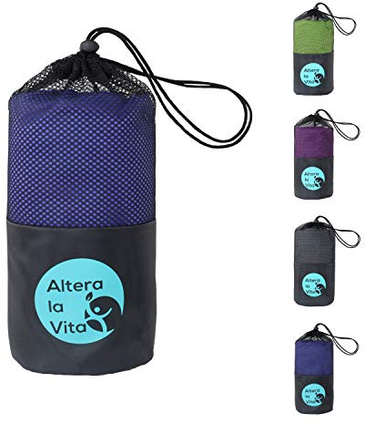 Altera la Vita Hüttenschlafsack modernster Mikrofaser 220x80 cm mit Reißverschluss Kissenfach und Fußöffnung Reise Schlafsack Inlett für Backpacking Camping Hütte Hotel Ultraleicht klein