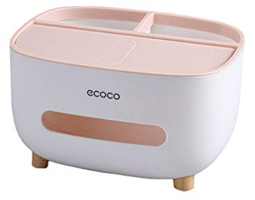 MHTECH Taschentuchbox, PVC-Taschentuchbox, multifunktionale Box, Stifthalter, Fernbedienungshalter, Taschentuchhalter, Aufbewahrungsbox, Kosmetiktuchbox (Rosa-1) | Multifunktionsbox, Stifthalter, Fernbedienungshalter, Aufbewahrungsbox, Cosmetic Tissue Box