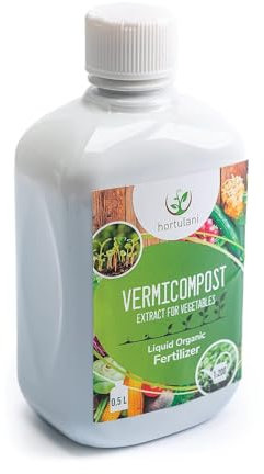 Hortulani Vermicompost Extract - Natural Plant Food & Soil Improver from Worm Castings - Organic Liquid Fertiliser for Vegetables, Garden Produce & Home Growing - 0,5l (makes 100l feed)