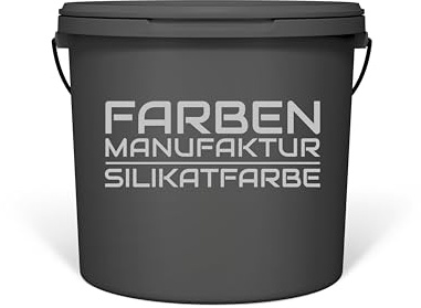 Farben Manufaktur Silikatfarbe Mineralfarbe bunt & weiß Wandfarbe Silikat Innensilikat Innenwandfarbe Trendfarbe 1,2,5,10L, Größe: 1L, Farbe: Steingrau