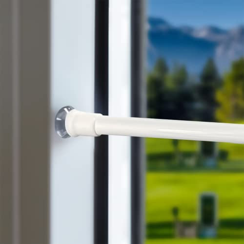 3 Stücks Klemmstange für Fenster Gardinenstange Ausziehbare Montage ohne Bohren Spannstange Teleskopstange für Fenste, Nutzbar als Vorhangstange/DIY-Regal - Weiß, 80-120cm
