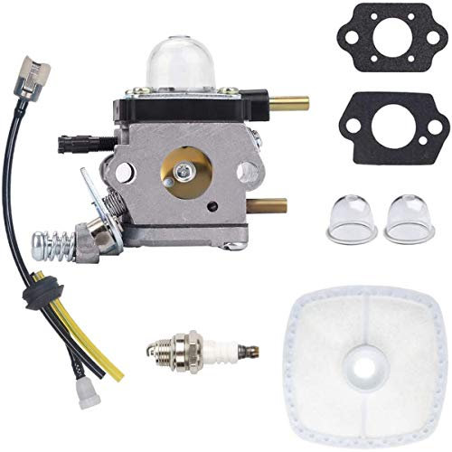 ZAMDOE C1U-K54A Carburetor for Mantis 2-Cycle Tiller/Cultivator 7222 7222E 7222M 7225 7230 7234 7240 7920 7924, TC-210 TC-210i TC-2100 C1U-K46 C1U-K82 C1U-27 C1U-K17, with Air Filter Spark Plug