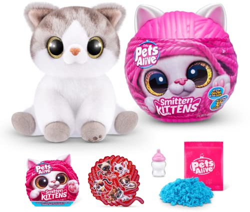 Pets Alive Smitten Kittens Alli, Surprise Kitten Plush, Ultra Soft Plushies, Interactive Toy Pets, Electronic Pet Kitten, Ages 3+ (Alli)