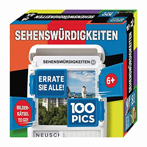 100 PICS 20208064 frågesportspel sevärdheter, pedagogiska spel för hela familjen, brainteaser, resespel för vuxna och barn från 6 år