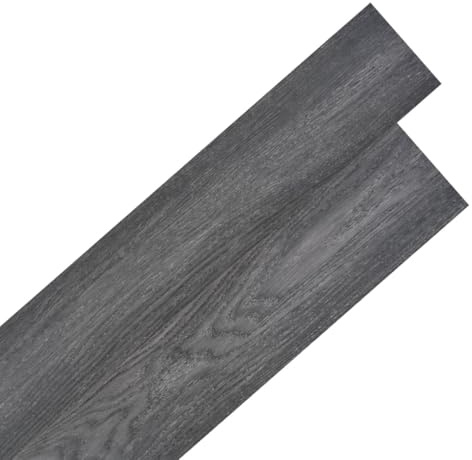vidaXL PVC Laminat Dielen Selbstklebend Vinyl Boden Bodenbelag Fußboden Planke Vinylboden Designboden Dielenboden 2,51m² 2mm Schwarz Weiß