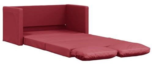 vidaXL Bodensofa, Klappbar Bodenbett Sofa mit Schlaffunktion, Schlafsofa Schlafsessel mit Metallgestell, Klappsofa Sofabett für Wohnzimmer Schlafzimmer, Weinrot Stoff