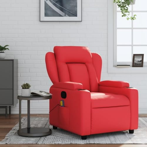 Fauteuil de Massage Inclinable, Fauteuil de Relaxation électrique Fauteuil de Salon Relax Fauteuil de massage inclinable rouge similicuir