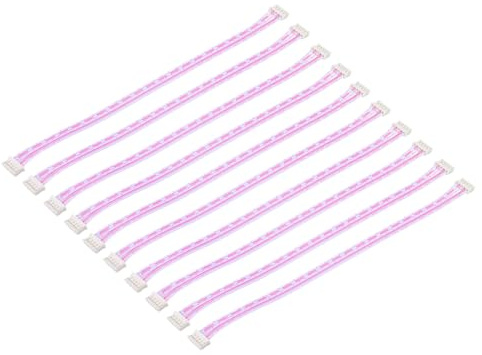 sourcing map 10 connettori femmina a 5 poli con micro connettori elettrici PH 2.0 con cavi da 20 cm per elettrodomestici