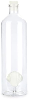 Balvi Bottiglia Atlantic Shell Colore Bianco Fatta a Mano in Vetro borosilicato 30 cm