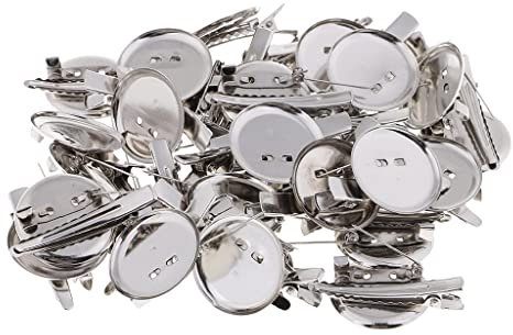 30 Stück 20 mm, 25 mm, 30 mm Haarspangen, Cabochon-Basis, Rohlinge – DIY-Schmuckherstellung, Krokodilklemmen, Stiftrückseite, runde Broschenbasis, Haarspangen – 30 mm
