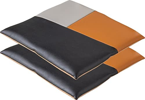 Quadratische Leder-Stuhlauflagen, 2er-Set, mit maschinenwaschbarem Bezug, wasserdicht und langlebig, weiche Sitzpolster für Bürostühle (schwarz, 45 x 45 cm)