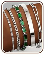 Adramata 5Pcs Armband Damen 14K Vergoldet Armbander Edelstahl Ketten Armbänder Set Twist Schlange Armkette Damen Verstellbar Armband Set Armreif Armband Silber Rosegold Gold Armband für Damen Frauen