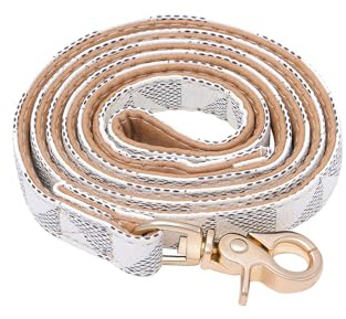 Viwind Hundehalsband Leder Verstellbares Leine Set 1.5/2cm Weiches Leder Geeignet für Katzen und Hunde (Weiß -Leine, 2cm-120cm)